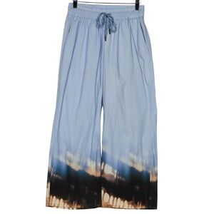 Munthe Blue Tie-Dye Wide-Leg Pants